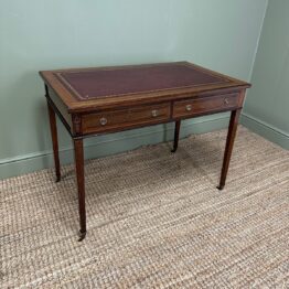 Superb Quality Antique Inlaid Writing Table / Desk by Jas Shoolbred & Co