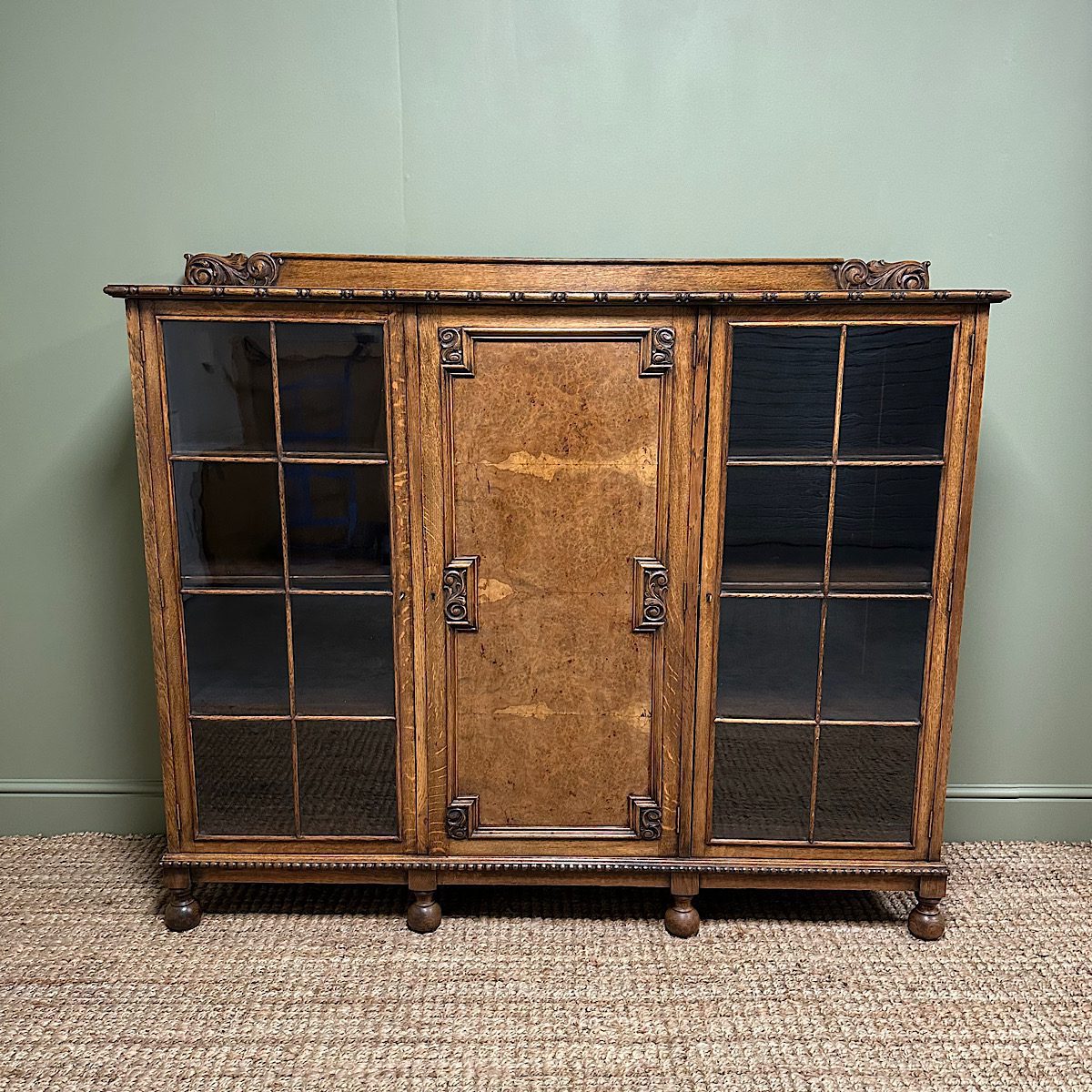 Quality Oak Antique Edwardian Bookcase 8 Quality Edwardian Oak Antique Bookcase