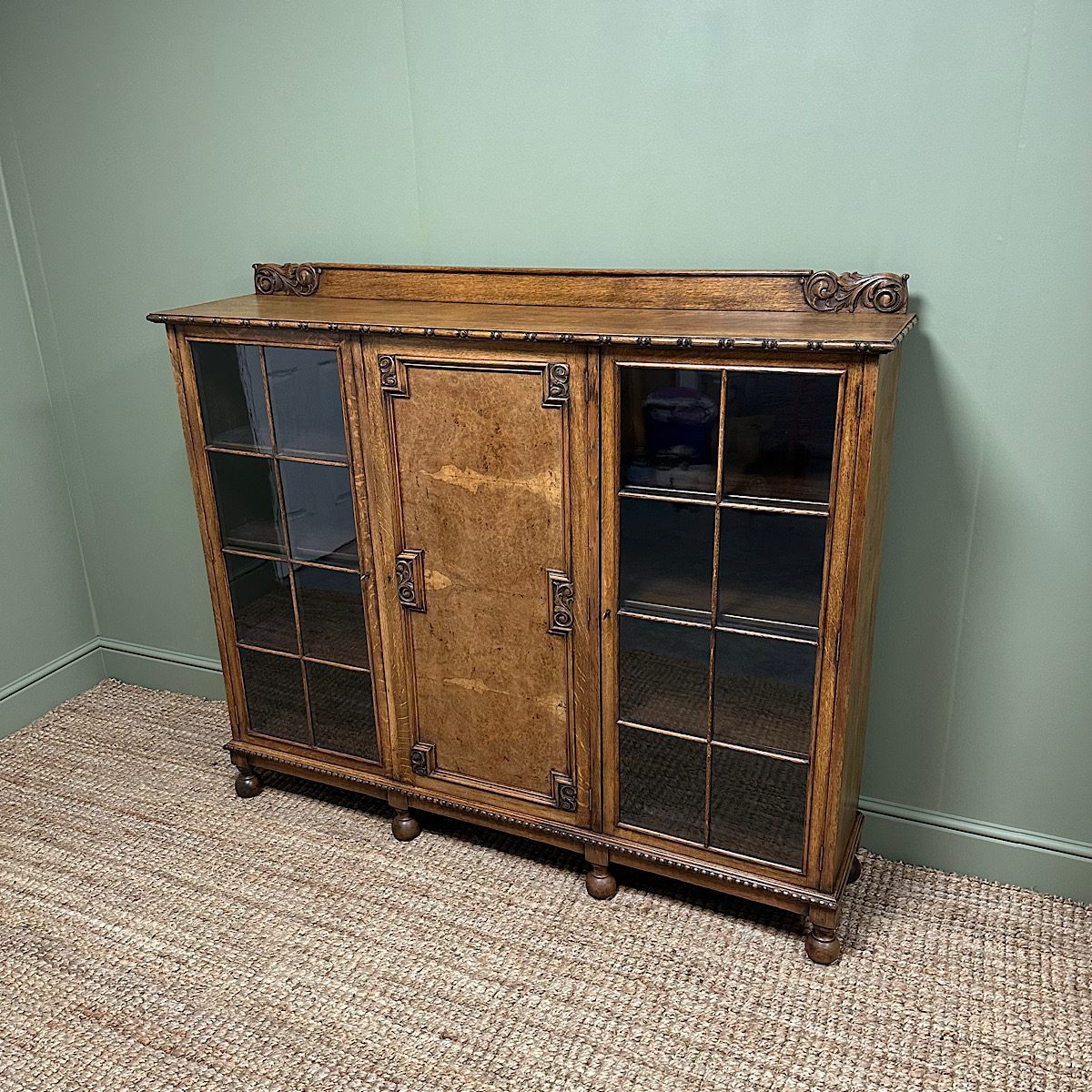 Quality Oak Antique Edwardian Bookcase 9 Quality Edwardian Oak Antique Bookcase