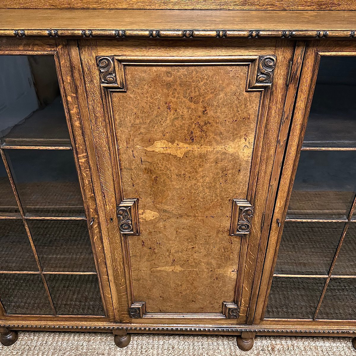 Quality Oak Antique Edwardian Bookcase 3 Quality Edwardian Oak Antique Bookcase
