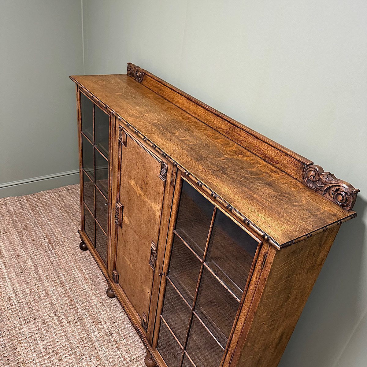 Quality Oak Antique Edwardian Bookcase 5 Quality Edwardian Oak Antique Bookcase