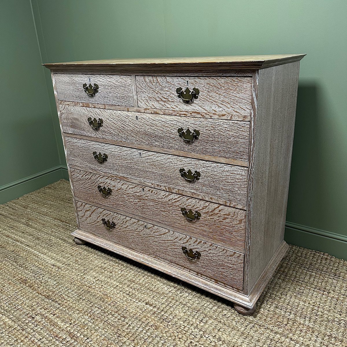 Superb Quality Antique Limed Oak Chest of Drawers 9 Superb Quality Antique Limed Oak Chest of Drawers