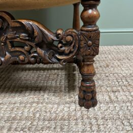 Quality Large Upholstered Antique Arm Chair / Throne Chair