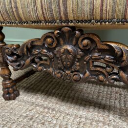 Quality Large Upholstered Antique Arm Chair / Throne Chair
