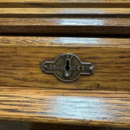 Quality Antique Oak Roll Top Desk By Lebus