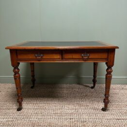 Quality Victorian Walnut Antique Writing Library Table