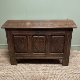 Unusual 18th Century Dome Top Country Oak Antique Coffer