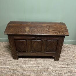 Unusual 18th Century Dome Top Country Oak Antique Coffer