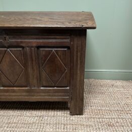 Unusual 18th Century Dome Top Country Oak Antique Coffer