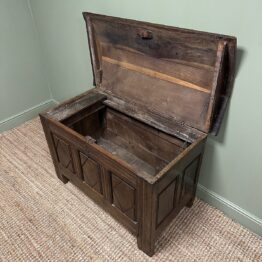 Unusual 18th Century Dome Top Country Oak Antique Coffer