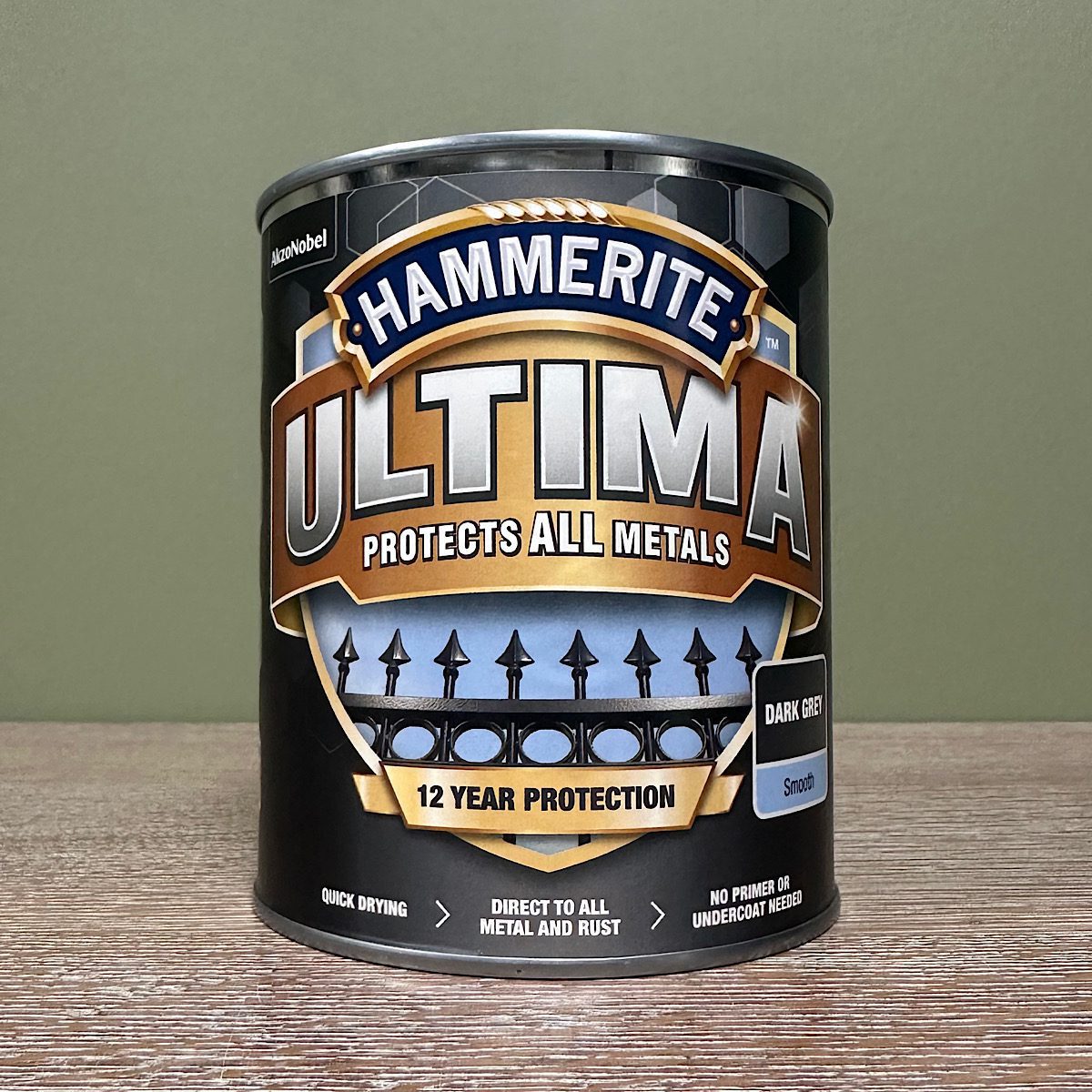 Hammerite Ultima Metal Paint - 750ml 3 Hammerite Ultima Metal Paint Dark Grey Smooth