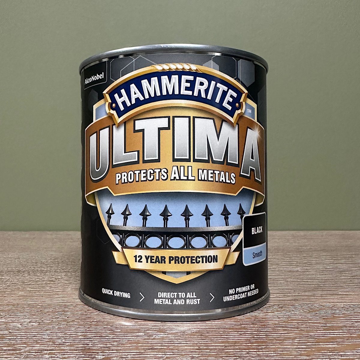Hammerite Ultima Metal Paint - 750ml 2 Hammerite Ultima Metal Paint Black Smooth