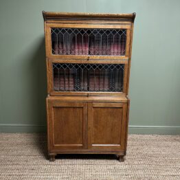 Stunning Edwardian Oak Stacking Antique Barrister Bookcase