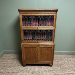 Stunning Edwardian Oak Stacking Antique Barrister Bookcase