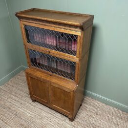 Stunning Edwardian Oak Stacking Antique Barrister Bookcase