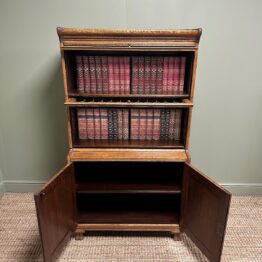 Stunning Edwardian Oak Stacking Antique Barrister Bookcase