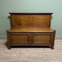 Quality Edwardian Oak Antique Bench