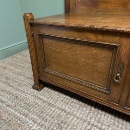 Quality Edwardian Oak Antique Bench