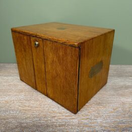 Unusual Victorian Oak Antique Stationary Box with Fitted Interior