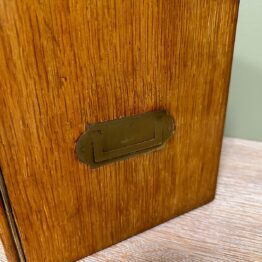 Unusual Victorian Oak Antique Stationary Box with Fitted Interior