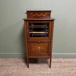 Antique Inlaid Furniture 3 Quality Antique Edwardian Music Cabinet