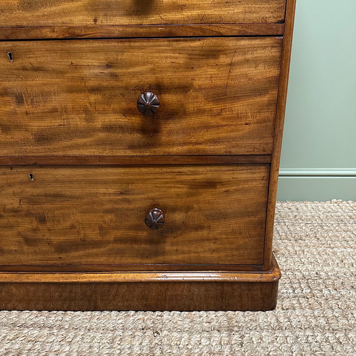 Tall Antique Victorian Mahogany Chest of Drawers by J.Maple 5 Tall Antique Victorian Mahogany Chest of Drawers