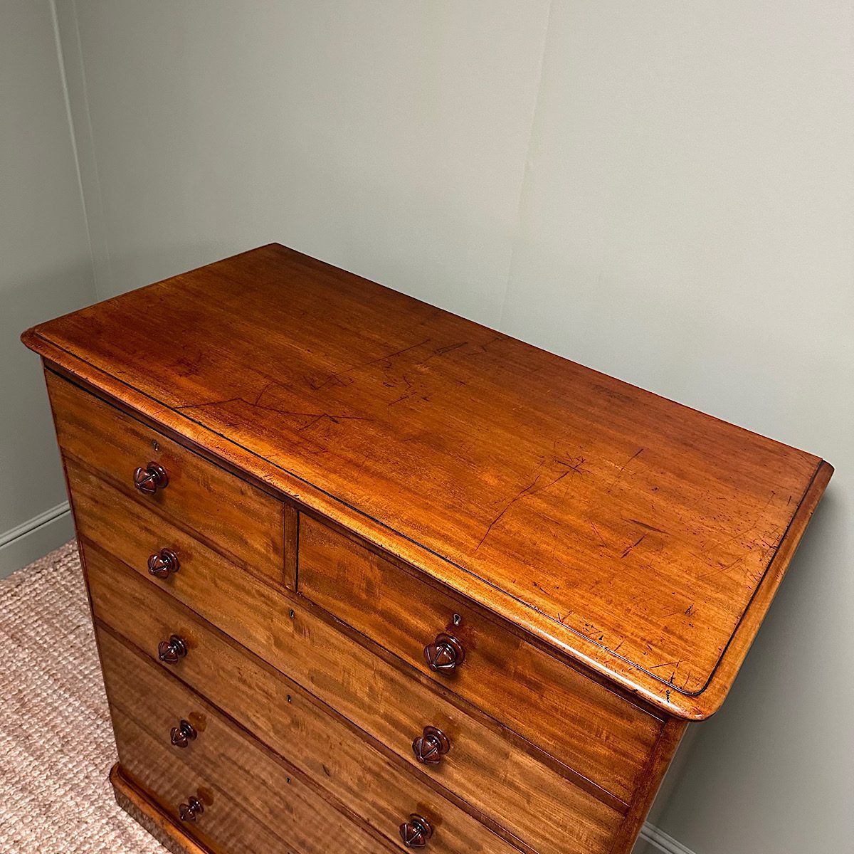 Tall Antique Victorian Mahogany Chest of Drawers by J.Maple 8 Tall Antique Victorian Mahogany Chest of Drawers