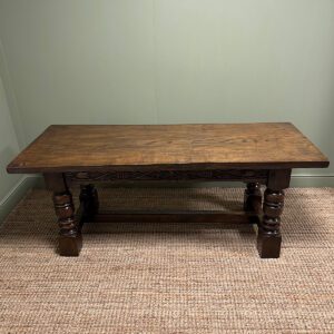 Unusual Small Extending Antique Refectory Table 12 Quality Solid Oak Antique Refectory Table
