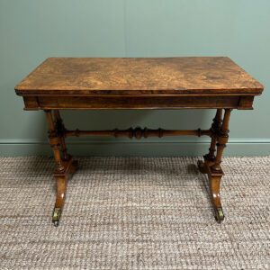 Burr Walnut Antique Victorian Games Table