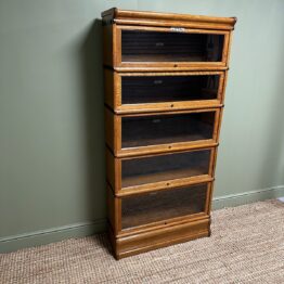 Large Antique Oak Globe Wernicke Bookcase