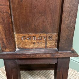 Unusual Victorian Oak Antique Chair stamped Genèva 1895