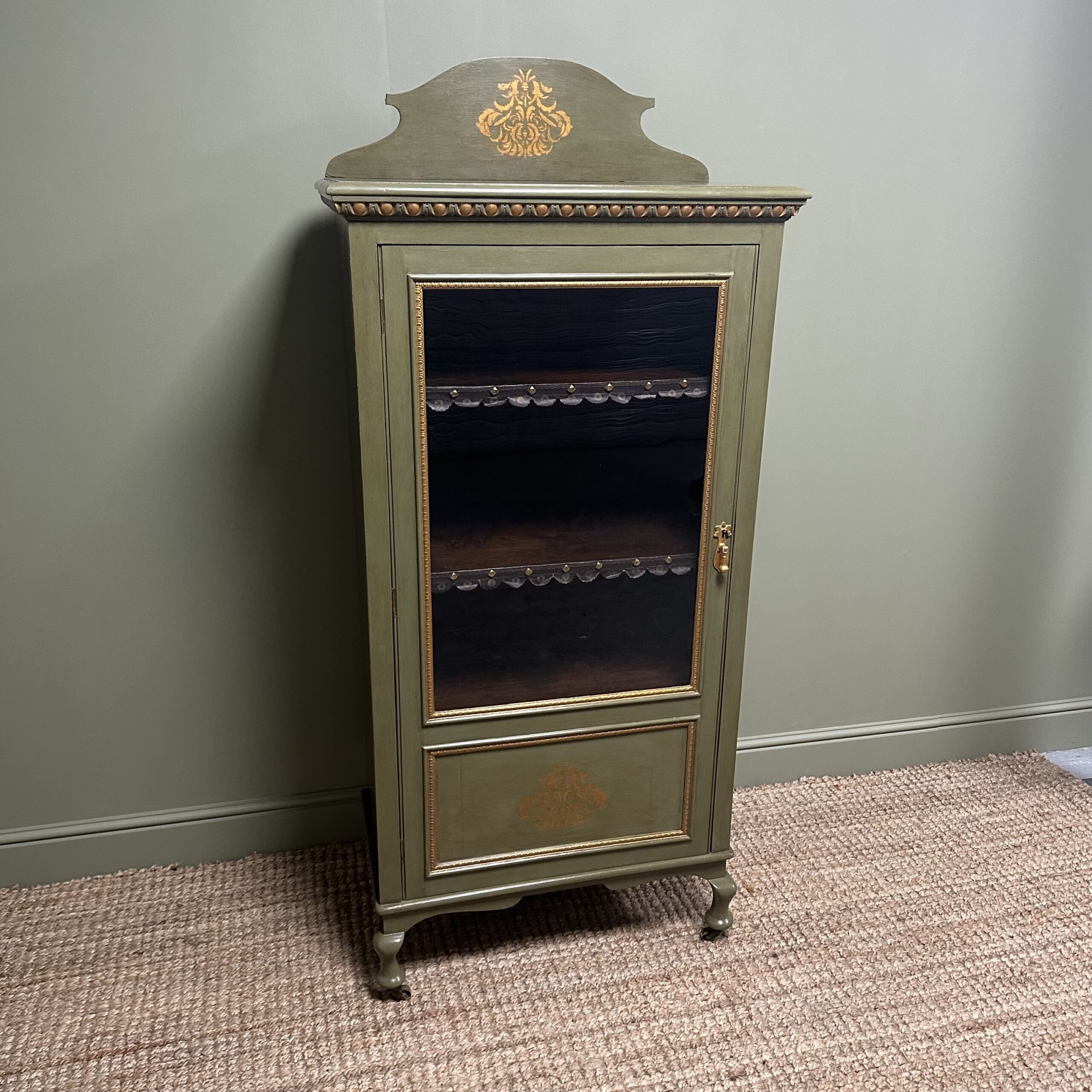Elegant Edwardian Antique Painted Cabinet 11 Elegant Edwardian Antique Painted Cabinet