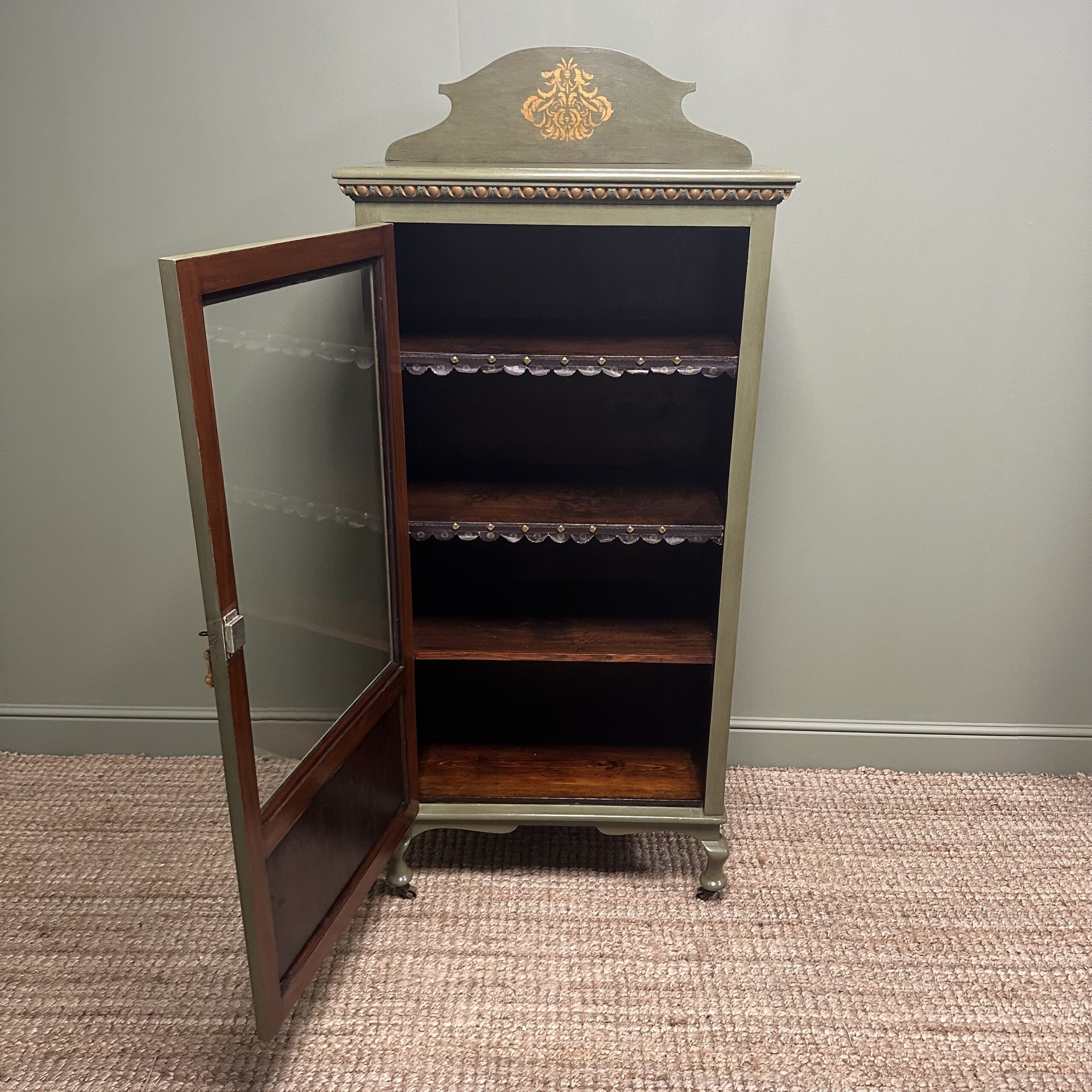 Elegant Edwardian Antique Painted Cabinet 10 Elegant Edwardian Antique Painted Cabinet