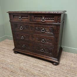 Spectacular Antique Victorian Oak Chest Of Drawers