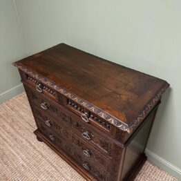 Spectacular Antique Victorian Oak Chest Of Drawers