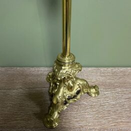Spectacular Large Victorian Antique Brass Oil Lamp
