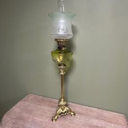 Spectacular Large Victorian Antique Brass Oil Lamp