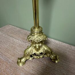 Spectacular Large Victorian Antique Brass Oil Lamp