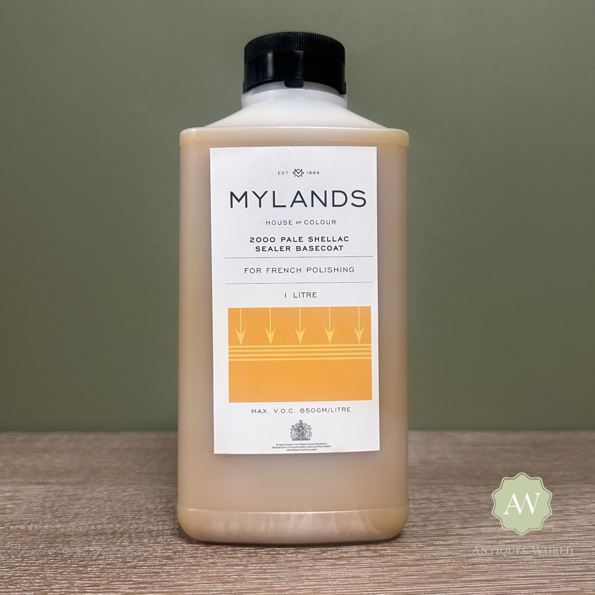 Mylands Shellac Polishes - 1 Litre 4 Mylands 2000 Pale Shellac Sealer Basecoat