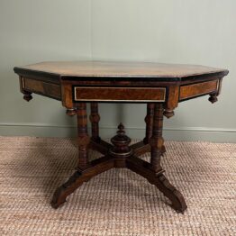 Stunning Victorian Antique Burr Walnut Table