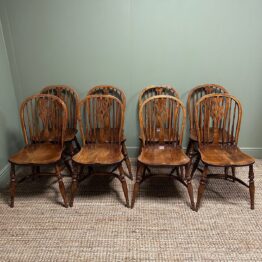 Set of 8 Ash Wheel Back kitchen Chairs