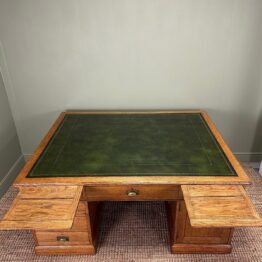 Large Quality Oak Antique Partners Desk