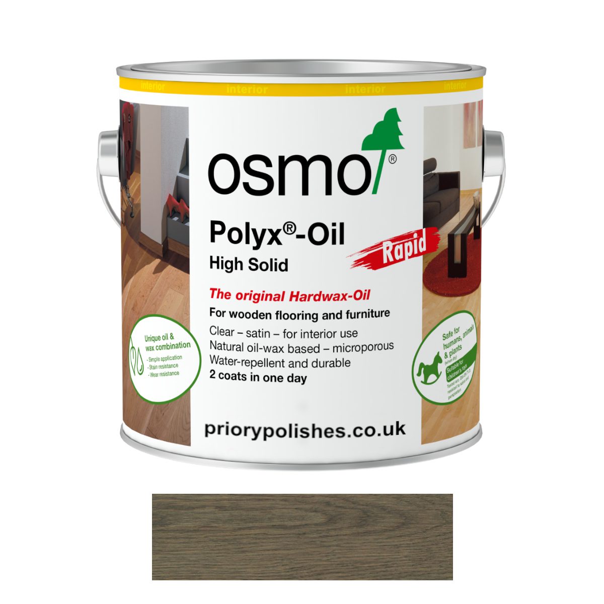 Osmo Polyx Oil Rapid - Clear or Tinted Shades 14 Osmo Polyx Oil Rapid 3074 Graphite