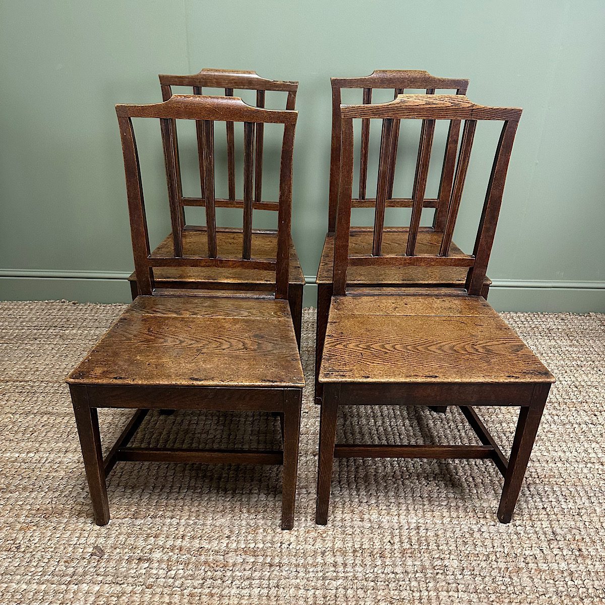 Country House Oak Set of 4 Antique Chairs 2 Country House Oak Set of 4 Antique Chairs