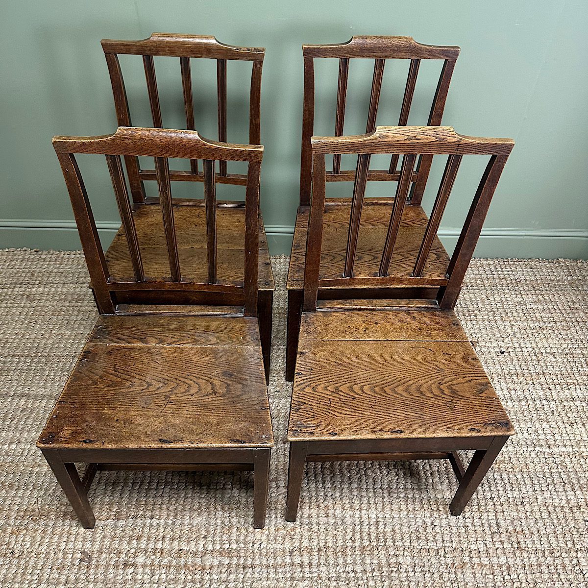 Country House Oak Set of 4 Antique Chairs 11 Country House Oak Set of 4 Antique Chairs