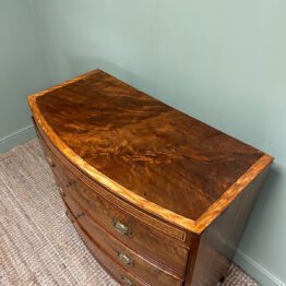 Outstanding Regency Mahogany Antique Bow Fronted Chest of Drawers