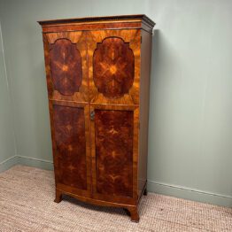 Beautiful Mahogany Bow Fronted Antique Edwardian Wardrobe