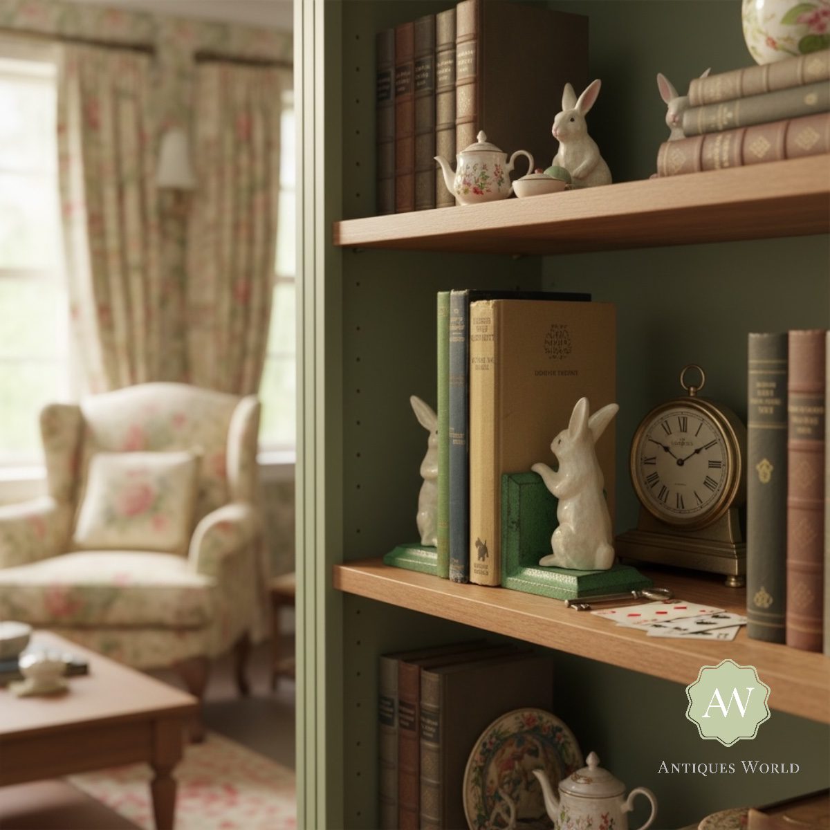 Cast Iron Antiqued White Rabbit Bookends 4 Cast Iron Antiqued White Rabbit Bookends