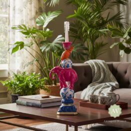 Elephant & Cockatoo Ornate Circus Stack Candle Holder