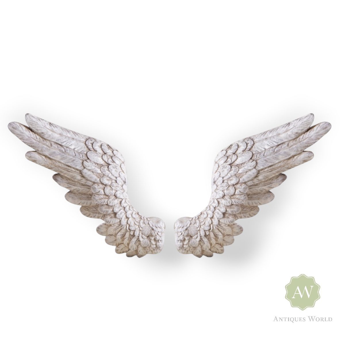 アンティーク雑貨 Pure White Angel Wings. Pair of Antique White Angel Wings Wall Décor